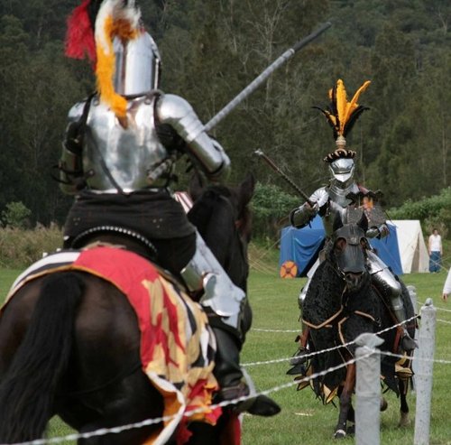 Jousting action in Australia and abroad.