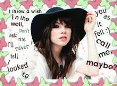 Carly Rae Jepsen fans page! Follow and you get a follow back... Unfollow and same goes! Follow @laaurenjennings