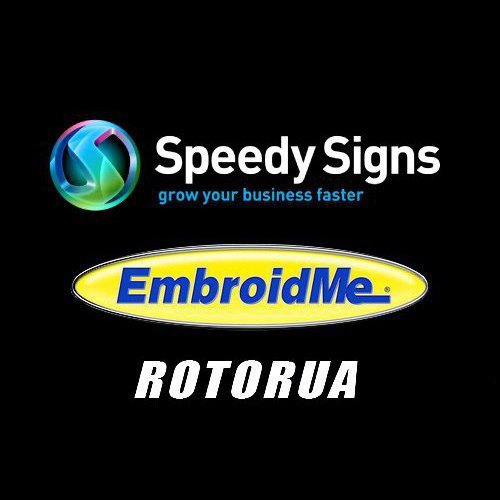 Speedy Signs Rotorua and EmbroidMe Rotorua are located in the same premises. We can offer the complete branding solution from signwriting to t shirt printing!