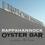 A raw bar in the revitalized Union Market by the family farmers of the Rappahannock Oyster Company, who have been growing oysters since 1899.
