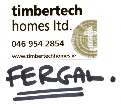 RIAI Arch. Tech. - Timbertech Homes Ltd. - Building Contractors and NSAI registered Timber Frame Manufacturers - Low Energy House Specialists since 2003.