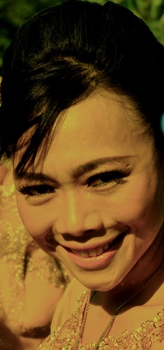 smiling and you can see others smile