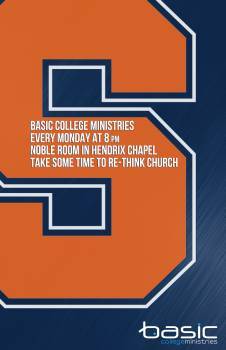 Meeting every Monday night,8pm,The Noble Room in Hendricks chapel #revive315 #wearechangingthegame

BASIC college minsitries at Syracuse University! Follow us