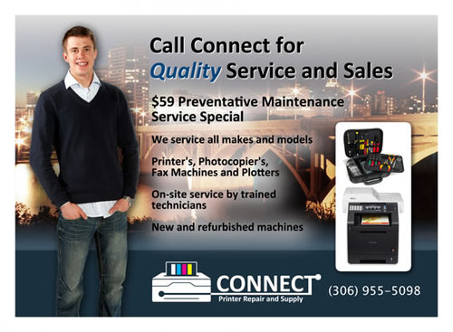 ConnectPrint's profile picture. Saskatoon's Printer Cartridge Connection. Find the best prices on ink and toner cartridges, new and refurbished Printers, Copiers, Fax machines and plotters.