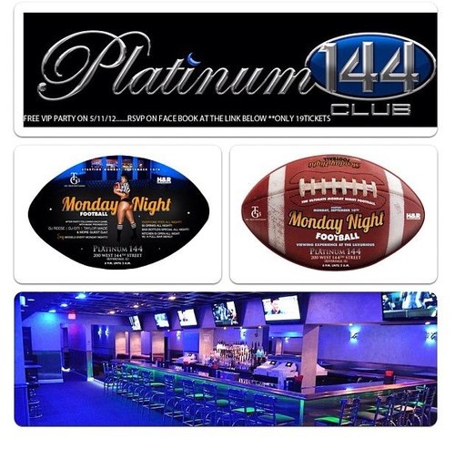 @yung_holla @djreesechicago @bigpoochbde PRESENTS: MONDAY NIGHT FOOTBALL VIEWING PARTY @PLATINUM_144 200 WEST 144TH STREET(RIVERDALE, IL) 6 P.M. – 2 A.M.