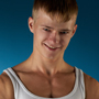 Muscle, blond and smilling guy will make you horny!