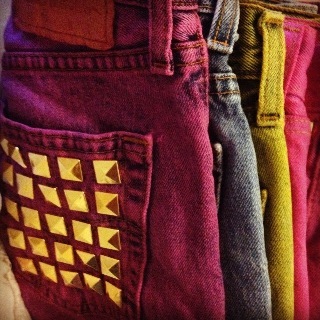 Seriously Sinful Shorts! Resurrected Denim in Studded Rainbow Hues. Hand made in London.
Clothing Brand and on-line fashion store selling original pieces.