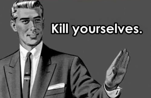 KillYourself_7's profile picture. Here to show everything wrong with you idiots *cough generation Y cough*