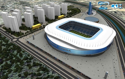 Arena : O estadio mais moderno do Brasil. O twitter que posta todas as fotos da arena, ainda em construção.