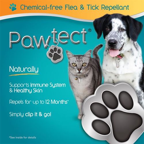 Pawtect pendants - repel fleas & ticks from your pet for up to 12 months.      The must have Fur-baby bling. Effective. Chemical-free. Waterproof. Light.