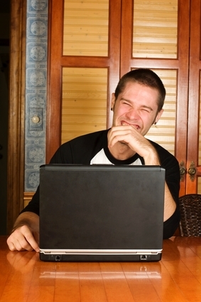 Laughing guy is a collectorof funny pictures from G rated to PG rated.