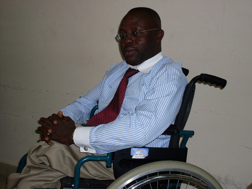 A wheelchair user with special interest for empowerment of Nigerians with disabilities by distributing wheelchairs and other mobility aids, advocacy on disabili