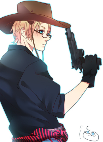 Hey Ya'll I'm your one and only Cowboy Hero ! I'm Alfred F. Jones also know as America! Save a horse ride a cowboy~!¦#Cowboy!America¦#+18¦#single¦