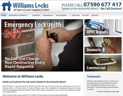 Williams Locksmiths Bristol provide a 24/7 emergency and general locksmith service within bristol and a 20 mile surrounding area at very competitive rates.