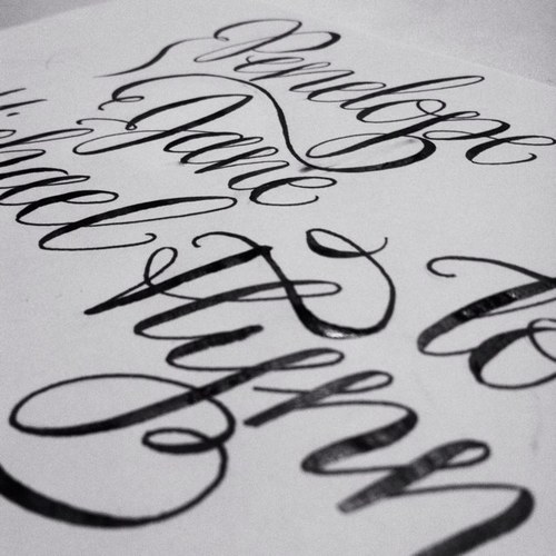 Nashville based calligrapher specializing in weddings and business logos.