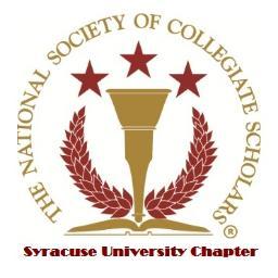 The official page for Syracuse University's Chapter of the National Society of Collegiate Scholars Honor Society
http://t.co/SRPc8b77es @NSCS