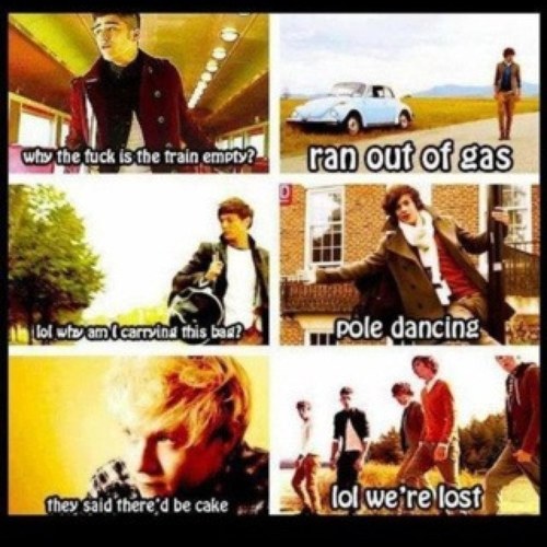 I write funny One Direction imagines and stuff.....-.-