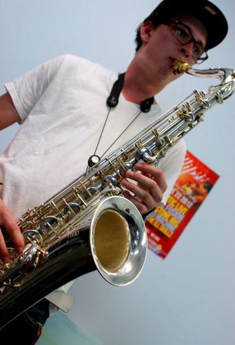 Playing saxophone in Love Supreme, studying at Grant MacEwan University