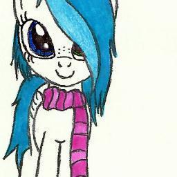 You can just call her Belle. She's a pegasus, her cutie mark is a music note, and she has one blue and one green eye. Shy, but a great singer.