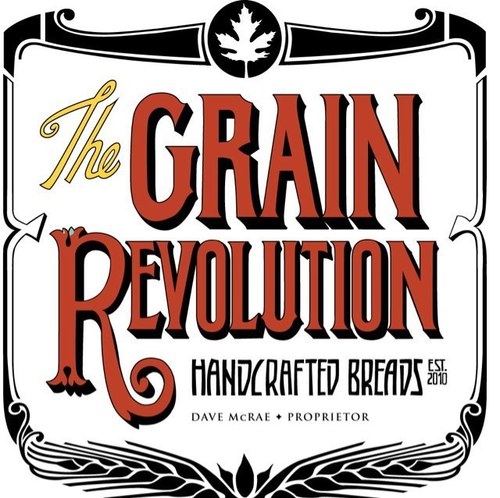 Bread made with organic Ontario grain milled on site and western organic wheat flour.