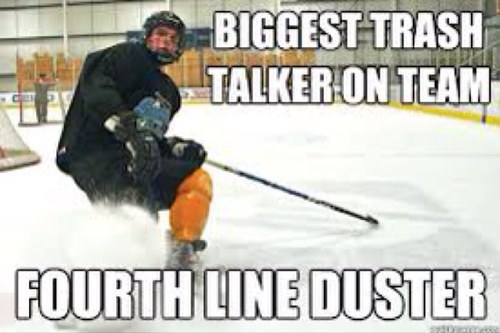 Riding pine, burning ankle, and fanning on shots. When that one dust is on the ice and all we can do is shake our heads #Dusters