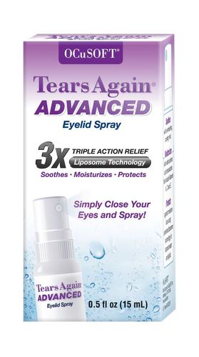 Tears Again ADVANCED Eyelid Spray is a convenient, easy-to-use eyelid spray that delivers immediate relief of dryness and eye fatigue.