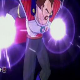 King vegetas explosive volley constant  large purple ki blast fired  rapidly
