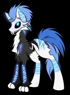 Noxx was once a normal unicorn stallion, until an animal transformation spell went wrong. Now he is half wolf, half pony.