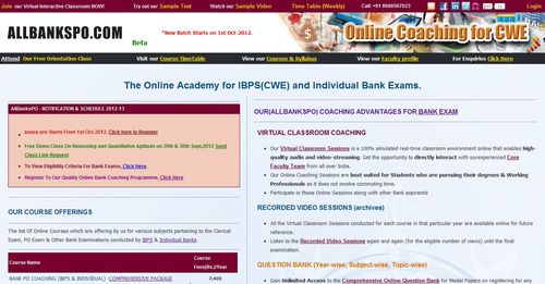 http://t.co/6uQovQtlu4 which is an Online Coaching Academy For Bank Exams Like Clerk, PO, Marketing, IT etc.,