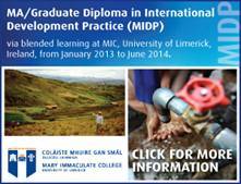 MA/Graduate Diploma International Development Practice via blended learning at MIC,University of Limerick,Ireland http://t.co/174p2PSYqr