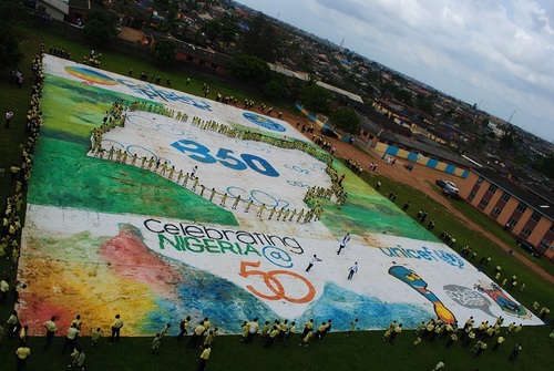 2010,2011,2011. 3 Guinness World Records Holder. This year 2012, We want to break the Record for the Largest Painting.Let the Spotlight shine again on Nigeria