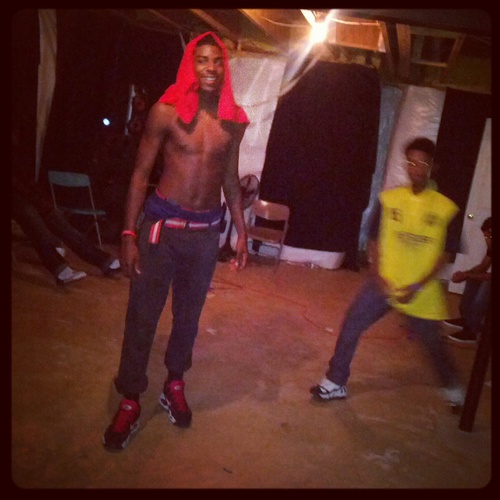 i play football , run track and filed , and a major go go head
