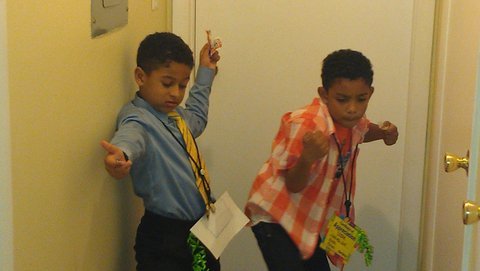 Promoting my grandsons taking modeling by storm. Timothy 7 Cesar 6