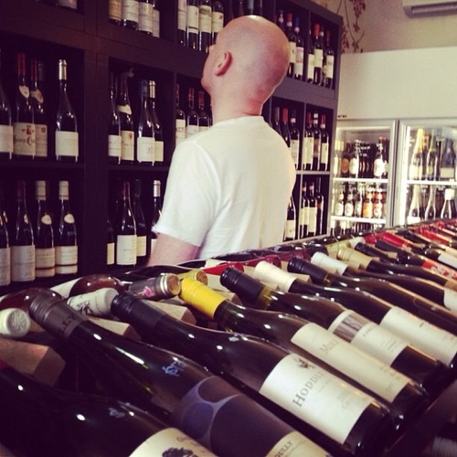 Slinging bottles at Nick's Wine Merchants. WSET Diploma student. Melbourne, Aus.