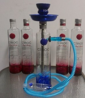 Custom made liquor bottle hookahs