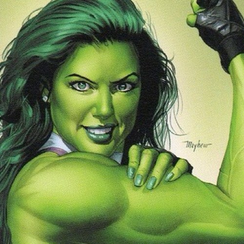 I'm Jennifer Walters aka She-Hulk. I'm the cousin of Bruce Banner. I'm a successful lawyer. Don't piss me off or I will break your face