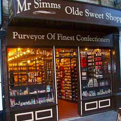 Mr Simms Olde Sweet Shoppe 
91 Spring Gardens Buxton
Purveyor of Finest Confectionery