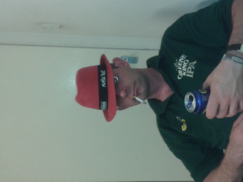 Derek loves to play with the beer