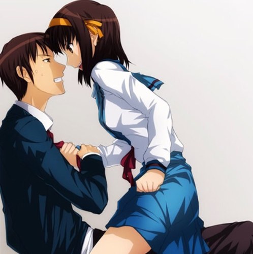 Kyon of Haruhi Suzumiya's SOS Brigade. Sevearly aggravated by her everday, but I secretly love her, but no one realises it. Need RP Buddies for the SOS 団 D: