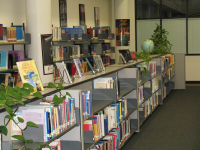 A technology and book loving public middle school library in suburban St. Louis County.