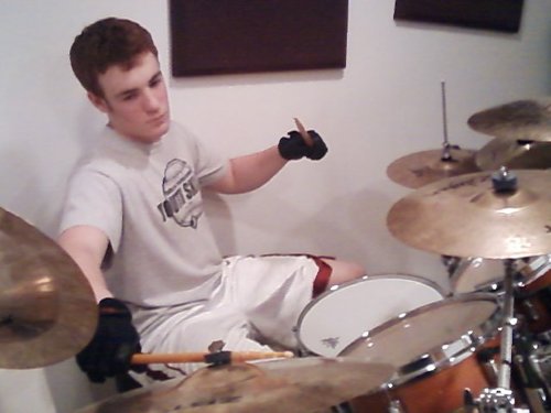 i play a little drums. i love listenin to music. and a little video games on the side. im in a band with my best friend joey. no bassist or name yet