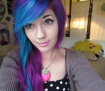 Sterre Martin, I'm 18, going school..y'know.. I've blue hair, sometimes purple,pink or green..or rainbow..I dunno.. {Dating Chris.} {Magical Academy}
