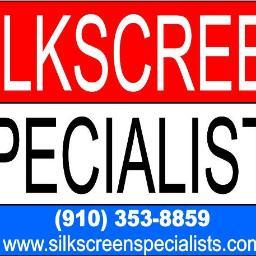 SILKSCREEN SPECIALISTS does silkscreen printing on T-shirts, sweaters, sportswear, jackets and other items at our Jacksonville, North Carolina store.