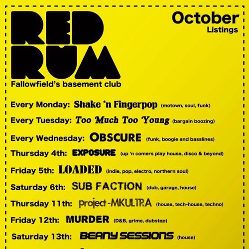Purveyor of top class clubnights. Music, drinks and fun. To be found in Fallowfield