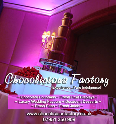 London's bespoke supplier of Chocolate Fountains, Wedding Favours,Fresh Fruit Displays,Candy Bars & Ice Sculptures for all special ocassions. Tel: 07951 350 909