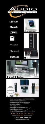 AudioExcel_SA's profile picture. Elevating your listening experience. 
Custom home theatre systems and complete home automation.
Blending high quality with decor.

+2731 566 5930/1