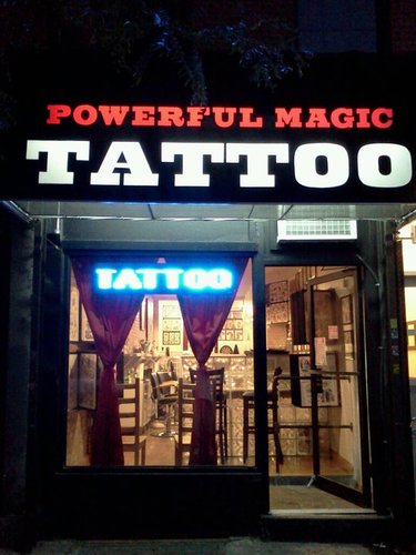 POWERFULMAGIC TATTOOS PRIDES ITSELF IN THE MOST COMFORTABLE EXPERIENCE 4 BOTH THE ARTIST N COSTUMER GIVING THEM N UNFORGETTABLE WORK OF ART THAT LAST FOREVER