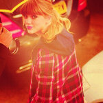 A girl in the red dress. A red- hearted girl. That's all.