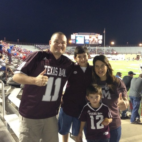 Proud family man, Aggie, and sports fan.