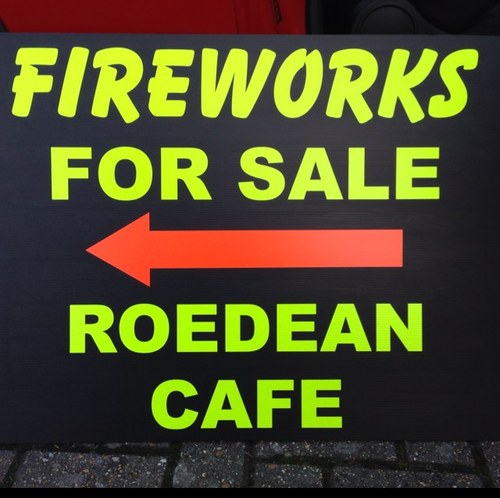 Roedeanfirework's profile picture. ROEDEAN FIREWORKS, BEST FIREWORKS IN BRIGHTON & HOVE, UNBEATABLE PRICES!! OPEN 10am - 10pm EVERYDAY!! COME AND SEE US!! ROEDEAN CAFE JUST OFF A259 COAST ROAD.
